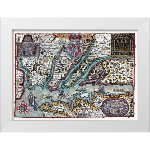 Virginia - 1636 White Modern Wood Framed Art Print by Unknown