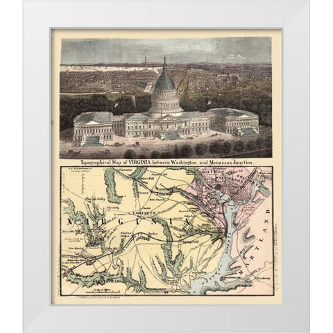 Virginia - Magnus 1861 White Modern Wood Framed Art Print by Magnus