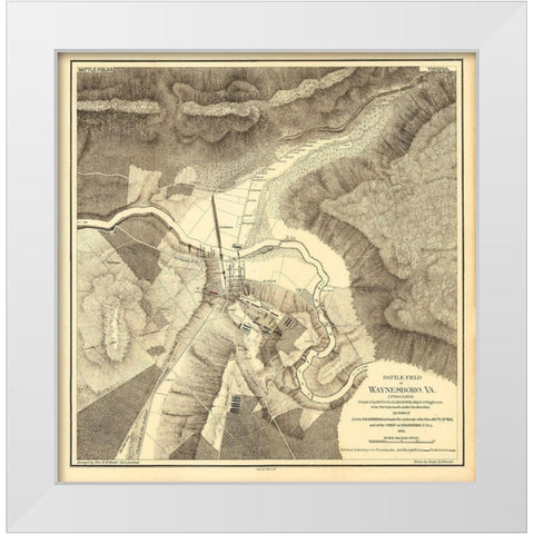 Waynesboro Virginia - Holland 1865 White Modern Wood Framed Art Print by Holland
