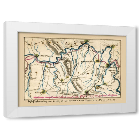 Winchester Virginia - 1862 White Modern Wood Framed Art Print by Unknown