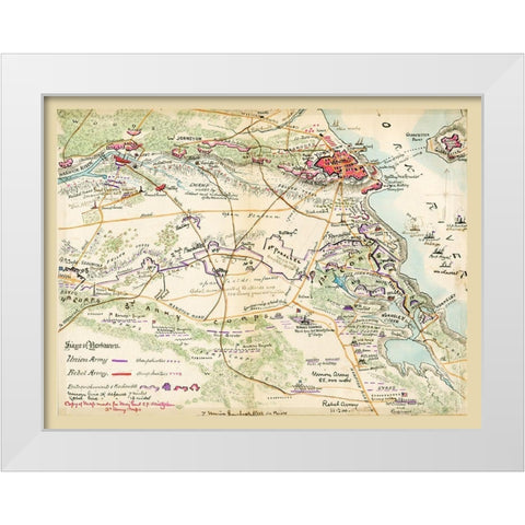 Yorktown Virginia - Heinitzelman 1862 White Modern Wood Framed Art Print by Heinitzelman