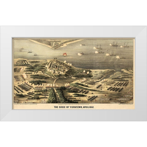 Yorktown Virginia - Worest 1862 White Modern Wood Framed Art Print by Worest
