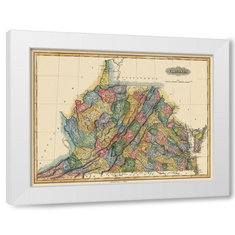 Virginia - Lucas 1823 White Modern Wood Framed Art Print by Lucas