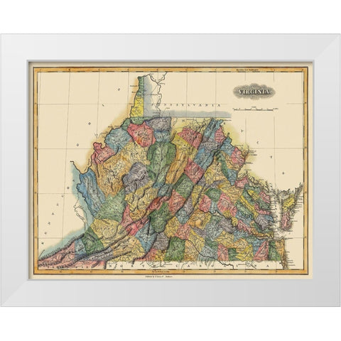 Virginia - Lucas 1823 White Modern Wood Framed Art Print by Lucas