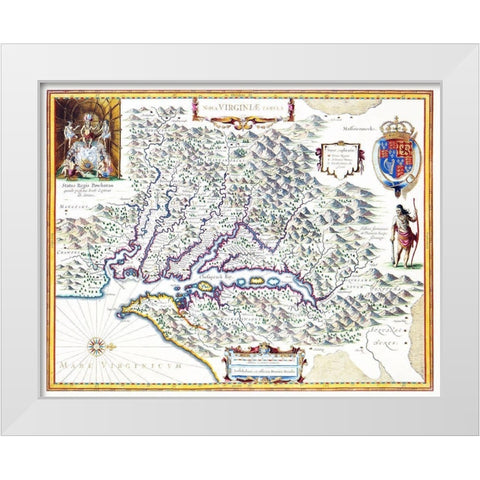 Virginia - 1636 White Modern Wood Framed Art Print by Powhatan