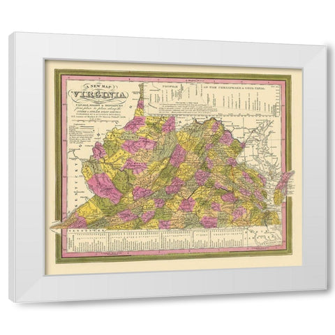 Virginia - Mitchell 1846 White Modern Wood Framed Art Print by Mitchell