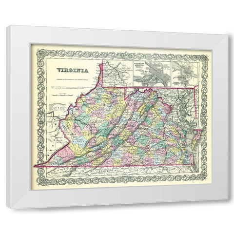 Virginia - Colton 1856 White Modern Wood Framed Art Print by Colton