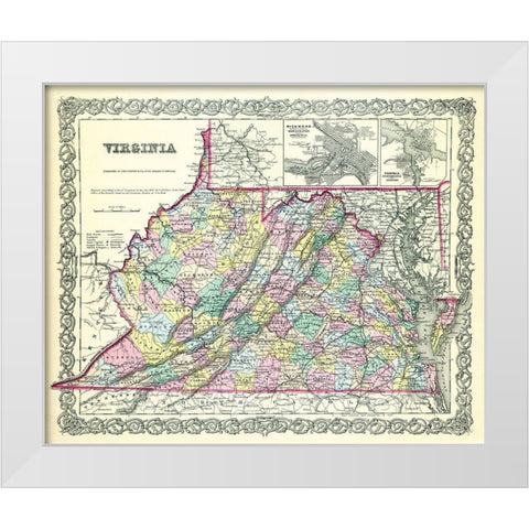 Virginia - Colton 1856 White Modern Wood Framed Art Print by Colton