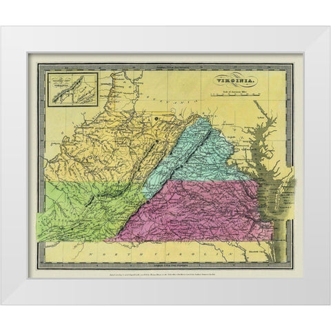 Virginia - Burr 1834 White Modern Wood Framed Art Print by Burr