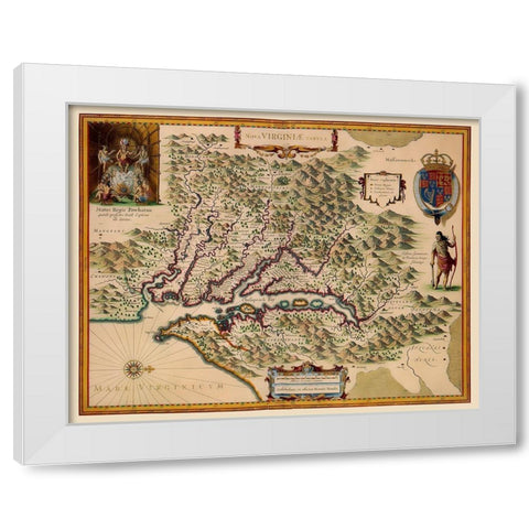 Virginia - Hondius 1633 White Modern Wood Framed Art Print by Hondius