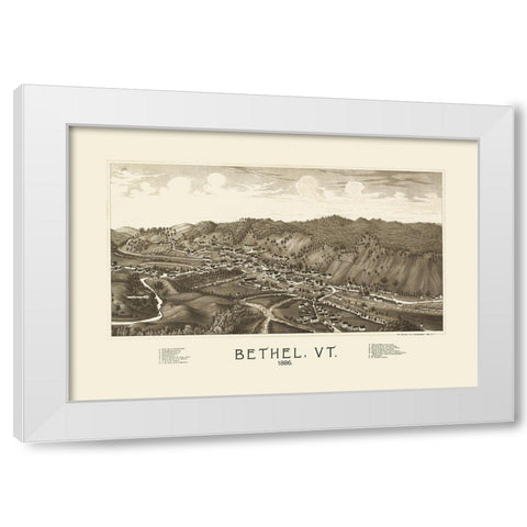 Bethel Vermont - Burleigh 1886 White Modern Wood Framed Art Print by Burleigh