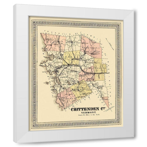 Chittenden Vermont - Beers 1878 White Modern Wood Framed Art Print by Beers
