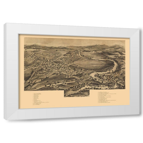 Enosburg Falls Vermont - Norris 1892 White Modern Wood Framed Art Print by Norris