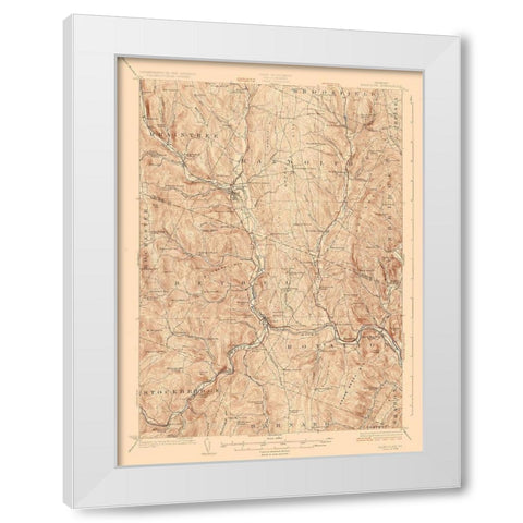 Randolf Vermont Quad - USGS 1926 White Modern Wood Framed Art Print by USGS