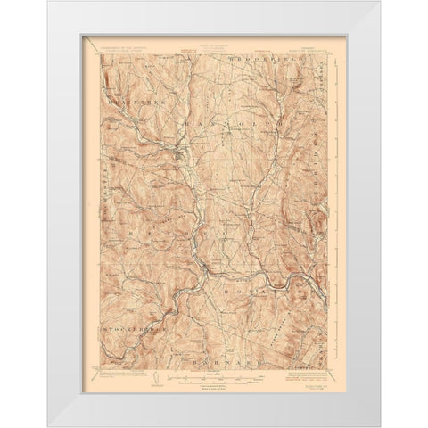 Randolf Vermont Quad - USGS 1926 White Modern Wood Framed Art Print by USGS