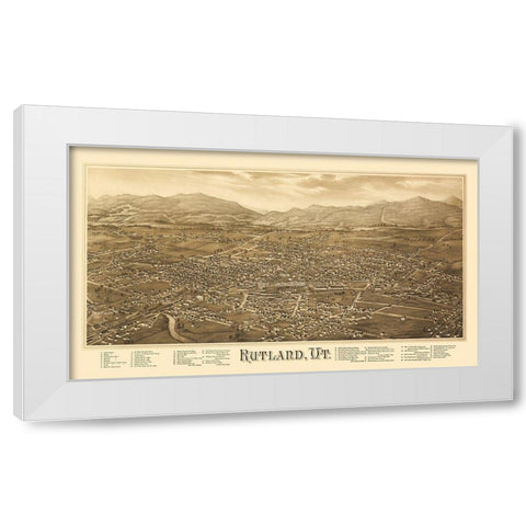 Rutland Vermont - Burleigh 1885 White Modern Wood Framed Art Print by Burleigh