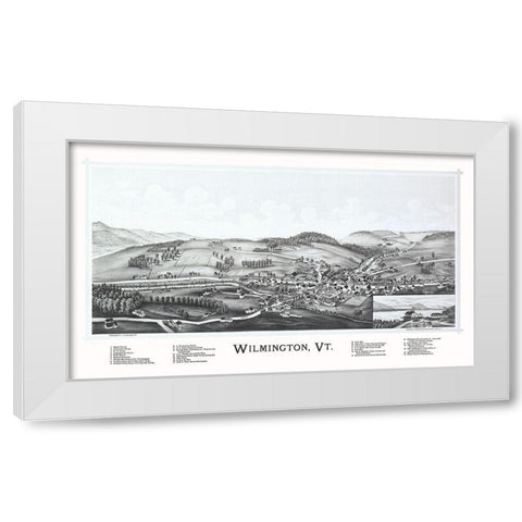 Wilmington Vermont - Burleigh 1891 White Modern Wood Framed Art Print by Burleigh
