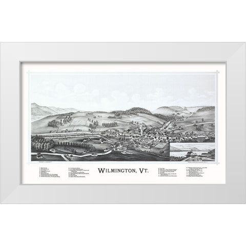 Wilmington Vermont - Burleigh 1891 White Modern Wood Framed Art Print by Burleigh
