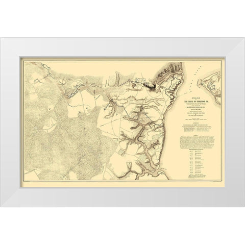 Yorktown Siege Virginia - Labbot 1862 White Modern Wood Framed Art Print by Labbot