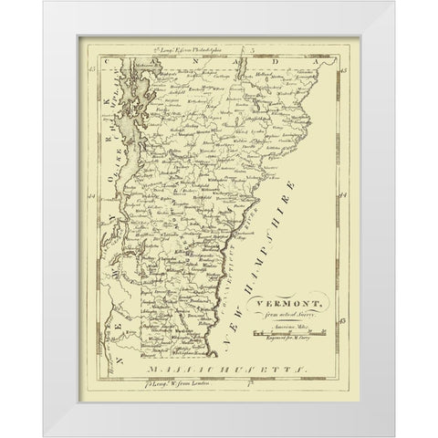 Vermont - Carey 1796 White Modern Wood Framed Art Print by Carey
