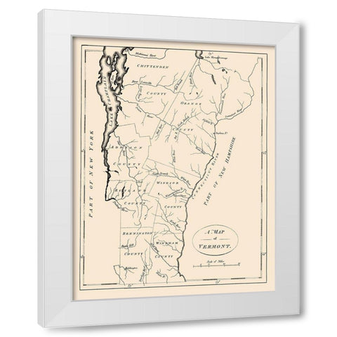 Vermont - Morse 1794 White Modern Wood Framed Art Print by Morse