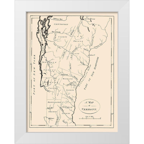 Vermont - Morse 1794 White Modern Wood Framed Art Print by Morse