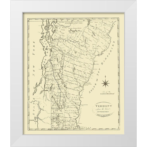 Vermont - Reid 1796 White Modern Wood Framed Art Print by Reid
