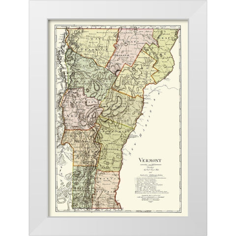 Vermont - Bohn 1796 White Modern Wood Framed Art Print by Bohn