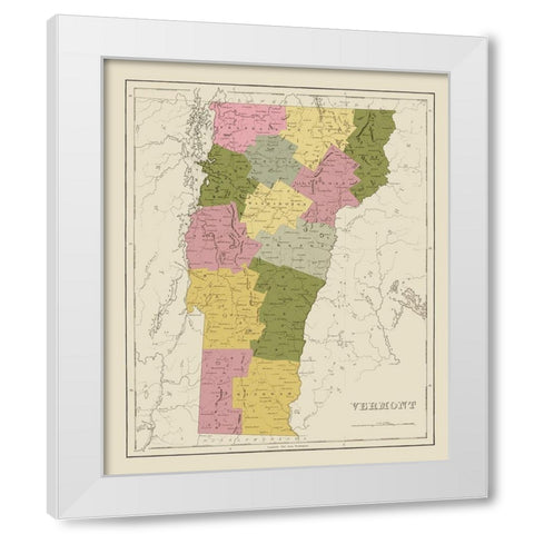 Vermont - Bradford 1838 White Modern Wood Framed Art Print by Bradford