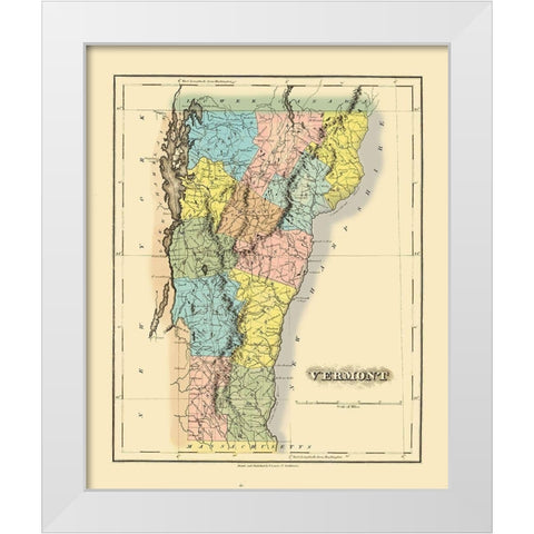 Vermont - Lucas 1822 White Modern Wood Framed Art Print by Lucas