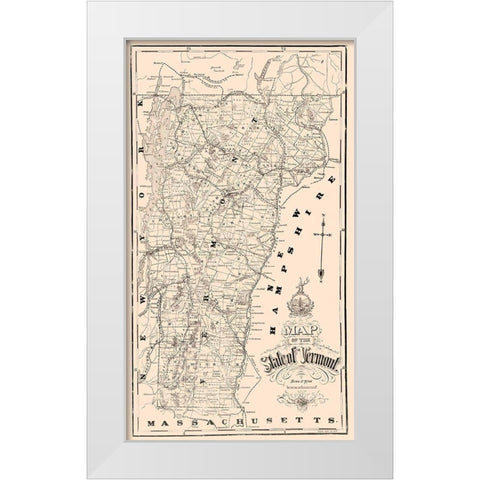 Vermont - Mc Kinley 1890 White Modern Wood Framed Art Print by Mc Kinley