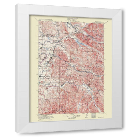 Cedar Lake Washington Quad - USGS 1913 White Modern Wood Framed Art Print by USGS