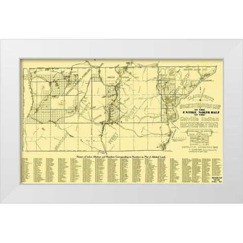 Colville Indian Reservation Northern Landowners White Modern Wood Framed Art Print by Hunt