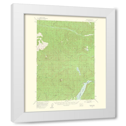 Cougar Washington Quad - USGS 1963 White Modern Wood Framed Art Print by USGS