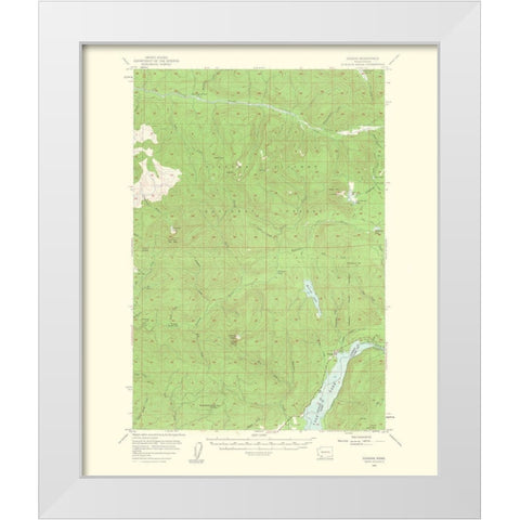 Cougar Washington Quad - USGS 1963 White Modern Wood Framed Art Print by USGS