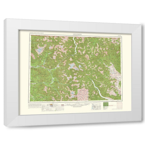 Concrete Washington Quad - USGS 1962 White Modern Wood Framed Art Print by USGS