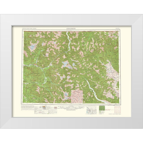 Concrete Washington Quad - USGS 1962 White Modern Wood Framed Art Print by USGS