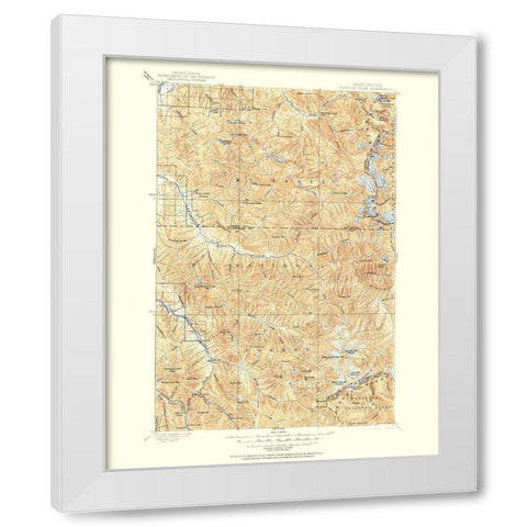Glacier Peak Washington Quad - USGS 1897 White Modern Wood Framed Art Print by USGS