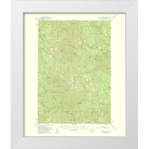 Lookout Mountain Washington Quad - USGS 1963 White Modern Wood Framed Art Print by USGS