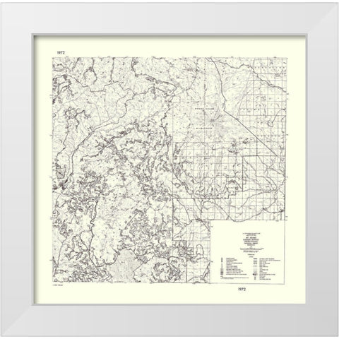 Mt Adams Washington - USDA 1972 White Modern Wood Framed Art Print by USDA