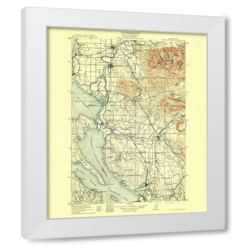 Mt Vernon Washington Quad - USGS 1911 White Modern Wood Framed Art Print by USGS