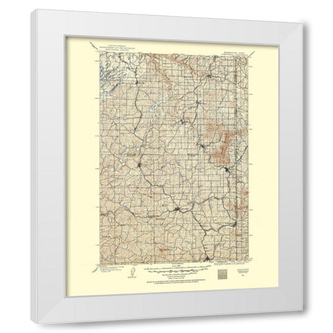 Oakesdale Washington Idaho Quad - USGS 1903 White Modern Wood Framed Art Print by USGS