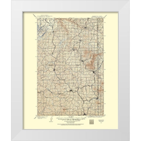 Oakesdale Washington Idaho Quad - USGS 1903 White Modern Wood Framed Art Print by USGS