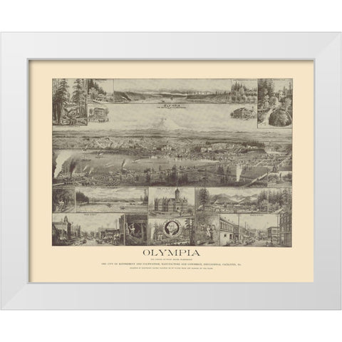Olympia Washington - Lange 1903 White Modern Wood Framed Art Print by Lange