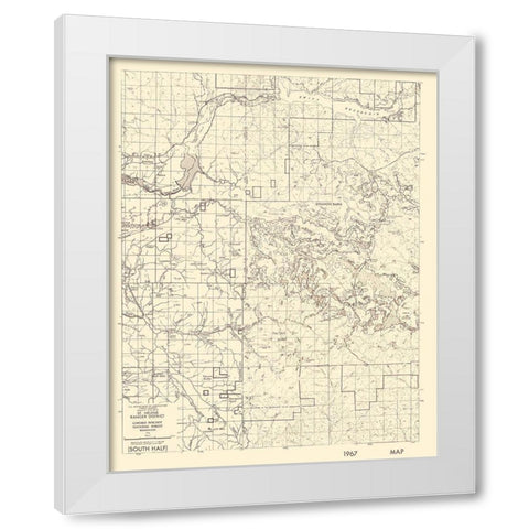 Mt St Helens Ranger District Washington Quad White Modern Wood Framed Art Print by USDA