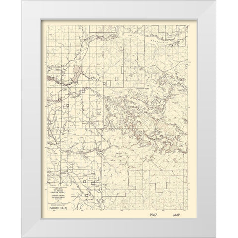 Mt St Helens Ranger District Washington Quad White Modern Wood Framed Art Print by USDA