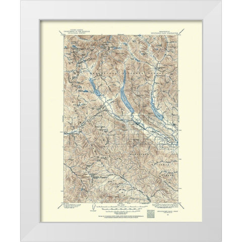 Snoqualmie Pass Washington Quad - USGS 1901 White Modern Wood Framed Art Print by USGS
