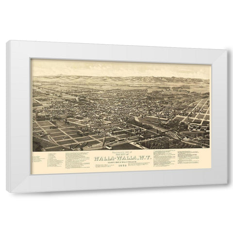 Walla Walla Washington - Burleigh 1884 White Modern Wood Framed Art Print by Burleigh