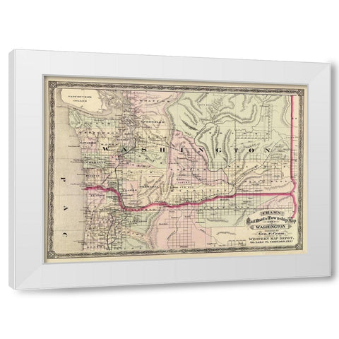 Washington - Cram 1875 White Modern Wood Framed Art Print by Cram