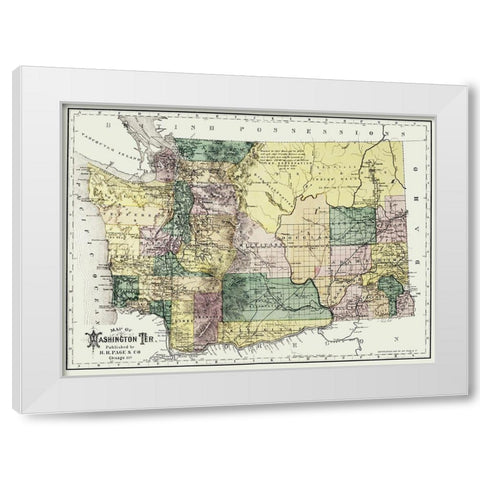 Washington Territory - Olympia - Page 1886 White Modern Wood Framed Art Print by Page